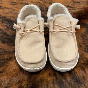 Fleece lined hey dudes